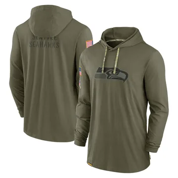 Men's Nike Seattle Seahawks Olive 2022 Salute to Service Tonal Pullover Hoodie -