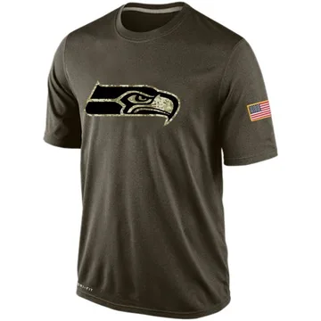 Men's Nike Seattle Seahawks Olive Salute To Service KO Performance Dri-FIT T-Shirt -