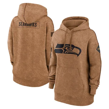 Women's Nike Seattle Seahawks Brown 2023 Salute to Service Pullover Hoodie
