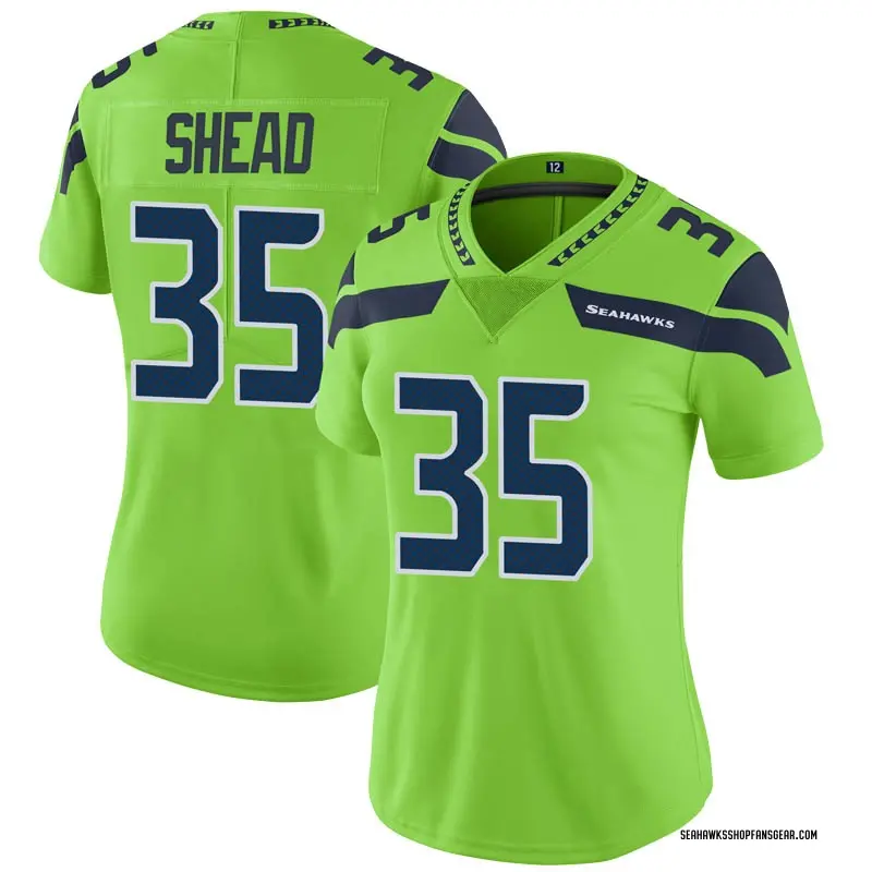 Women's Nike Seattle Seahawks DeShawn Shead Green Color Rush Neon ...