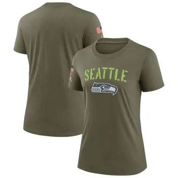 Women's Nike Seattle Seahawks Olive 2022 Salute To Service T-Shirt - Legend