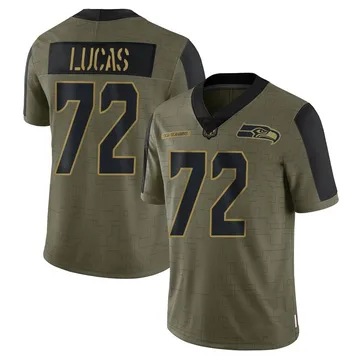 Youth Nike Seattle Seahawks Abraham Lucas Olive 2021 Salute To Service Jersey - Limited