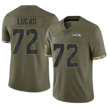 Youth Nike Seattle Seahawks Abraham Lucas Olive 2022 Salute To Service Jersey - Limited