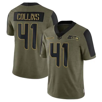 Youth Nike Seattle Seahawks Alex Collins Olive 2021 Salute To Service Jersey - Limited