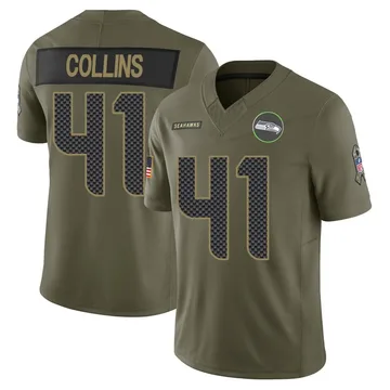 Youth Nike Seattle Seahawks Alex Collins Olive 2025 Salute to Service Jersey - Limited