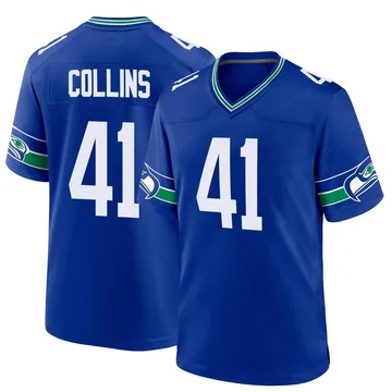 Youth Nike Seattle Seahawks Alex Collins Royal Throwback Jersey - Game