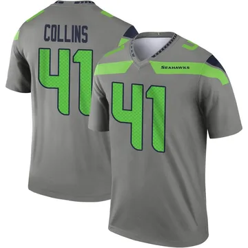 Youth Nike Seattle Seahawks Alex Collins Steel Inverted Jersey - Legend