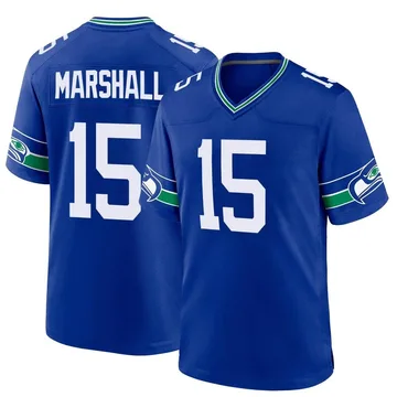 Youth Nike Seattle Seahawks Brandon Marshall Royal Throwback Jersey - Game