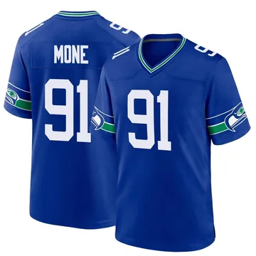 Youth Nike Seattle Seahawks Bryan Mone Royal Throwback Jersey - Game