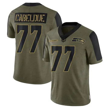 Youth Nike Seattle Seahawks Bryce Cabeldue Olive 2021 Salute To Service Jersey - Limited