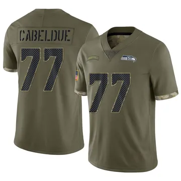 Youth Nike Seattle Seahawks Bryce Cabeldue Olive 2022 Salute To Service Jersey - Limited