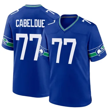 Youth Nike Seattle Seahawks Bryce Cabeldue Royal Throwback Jersey - Game