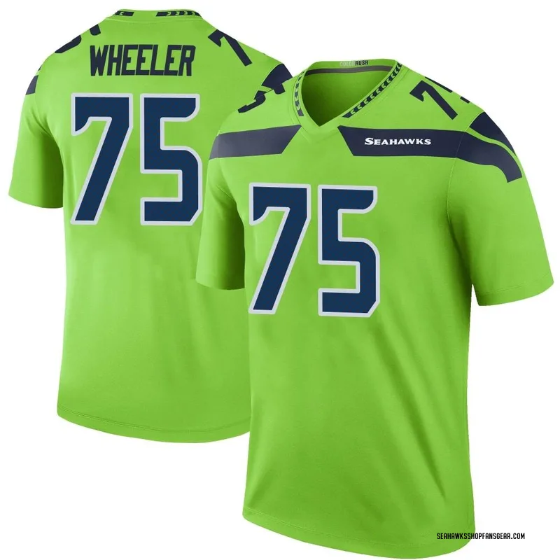 Youth Nike Seattle Seahawks Chad Wheeler Green Color Rush Neon Jersey - Legend