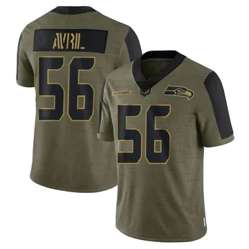 Youth Nike Seattle Seahawks Cliff Avril Olive 2021 Salute To Service Jersey - Limited