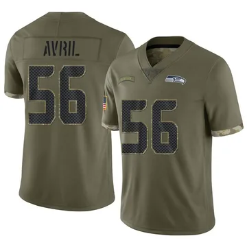 Youth Nike Seattle Seahawks Cliff Avril Olive 2022 Salute To Service Jersey - Limited