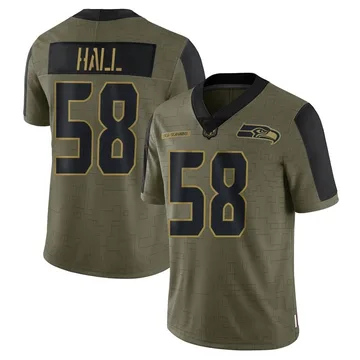 Youth Nike Seattle Seahawks Derick Hall Olive 2021 Salute To Service Jersey - Limited