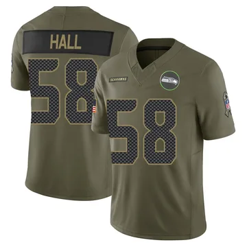 Youth Nike Seattle Seahawks Derick Hall Olive 2025 Salute to Service Jersey - Limited