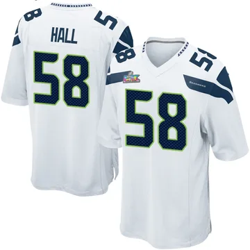 Youth Nike Seattle Seahawks Derick Hall White Super Bowl LX Patch Jersey - Game