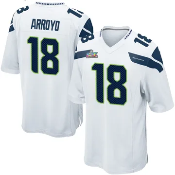 Youth Nike Seattle Seahawks Elijah Arroyo White Super Bowl LX Patch Jersey - Game