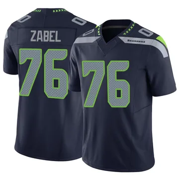 Youth Nike Seattle Seahawks Grey Zabel Navy Vapor F.U.S.E. Jersey - Limited