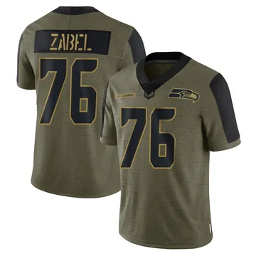 Youth Nike Seattle Seahawks Grey Zabel Olive 2021 Salute To Service Jersey - Limited