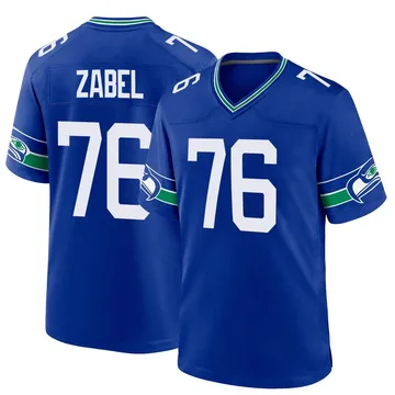 Youth Nike Seattle Seahawks Grey Zabel Royal Throwback Jersey - Game