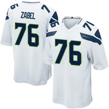 Youth Nike Seattle Seahawks Grey Zabel White Jersey - Game