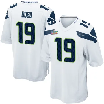 Youth Nike Seattle Seahawks Jake Bobo White Super Bowl LX Patch Jersey - Game