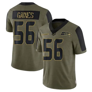 Youth Nike Seattle Seahawks Jalan Gaines Olive 2021 Salute To Service Jersey - Limited
