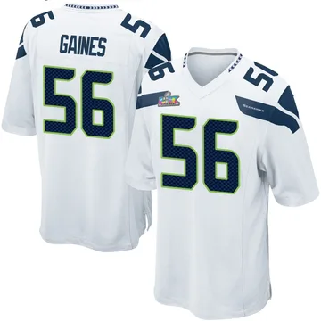 Youth Nike Seattle Seahawks Jalan Gaines White Super Bowl LX Patch Jersey - Game