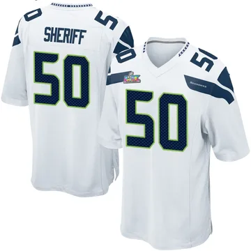 Youth Nike Seattle Seahawks Jamie Sheriff White Super Bowl LX Patch Jersey - Game