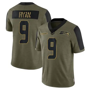 Youth Nike Seattle Seahawks Jon Ryan Olive 2021 Salute To Service Jersey - Limited