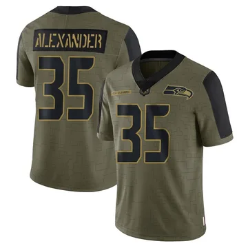 Youth Nike Seattle Seahawks Kam Alexander Olive 2021 Salute To Service Jersey - Limited