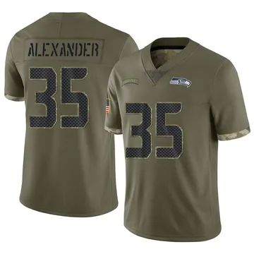 Youth Nike Seattle Seahawks Kam Alexander Olive 2022 Salute To Service Jersey - Limited