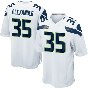 Youth Nike Seattle Seahawks Kam Alexander White Super Bowl LX Patch Jersey - Game