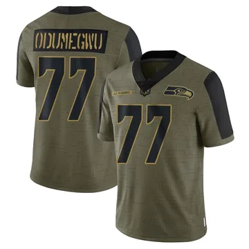 Youth Nike Seattle Seahawks Kenneth Odumegwu Olive 2021 Salute To Service Jersey - Limited