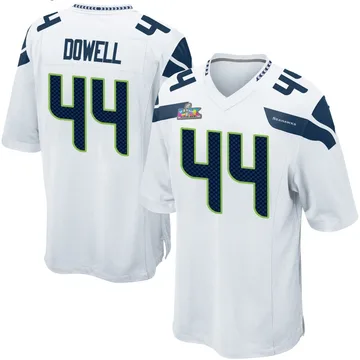Youth Nike Seattle Seahawks Michael Dowell White Super Bowl LX Patch Jersey - Game