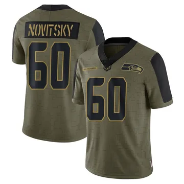 Youth Nike Seattle Seahawks Michael Novitsky Olive 2021 Salute To Service Jersey - Limited