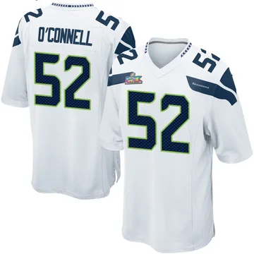 Youth Nike Seattle Seahawks Patrick O'Connell White Super Bowl LX Patch Jersey - Game
