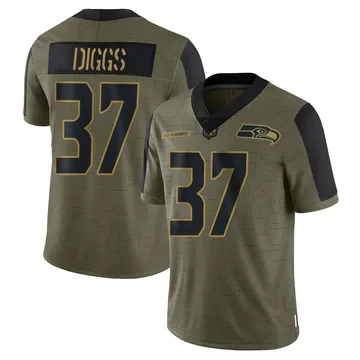 Youth Nike Seattle Seahawks Quandre Diggs Olive 2021 Salute To Service Jersey - Limited