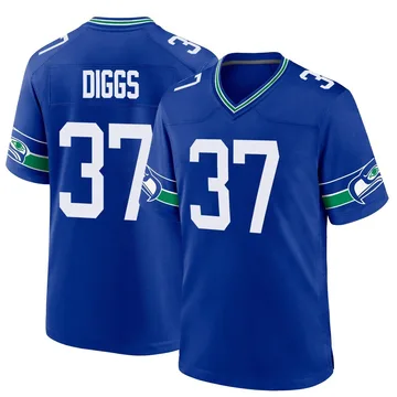 Youth Nike Seattle Seahawks Quandre Diggs Royal Throwback Jersey - Game