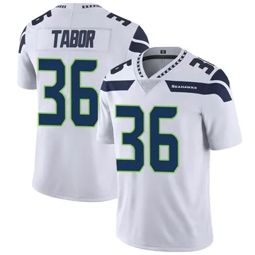 Youth Nike Seattle Seahawks Teez Tabor White Vapor Untouchable Jersey - Limited