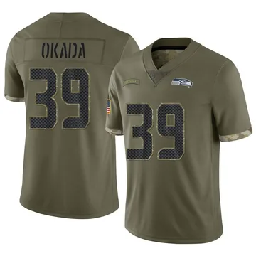 Youth Nike Seattle Seahawks Ty Okada Olive 2022 Salute To Service Jersey - Limited