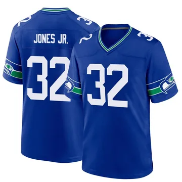 Youth Nike Seattle Seahawks Velus Jones Jr. Royal Throwback Jersey - Game
