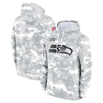Youth Nike Seattle Seahawks White/Gray 2024 Salute To Service Pullover Hoodie
